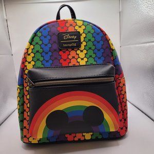 Disney Loungefly Mickey Mouse Rainbow Collection Mini Backpack NWT